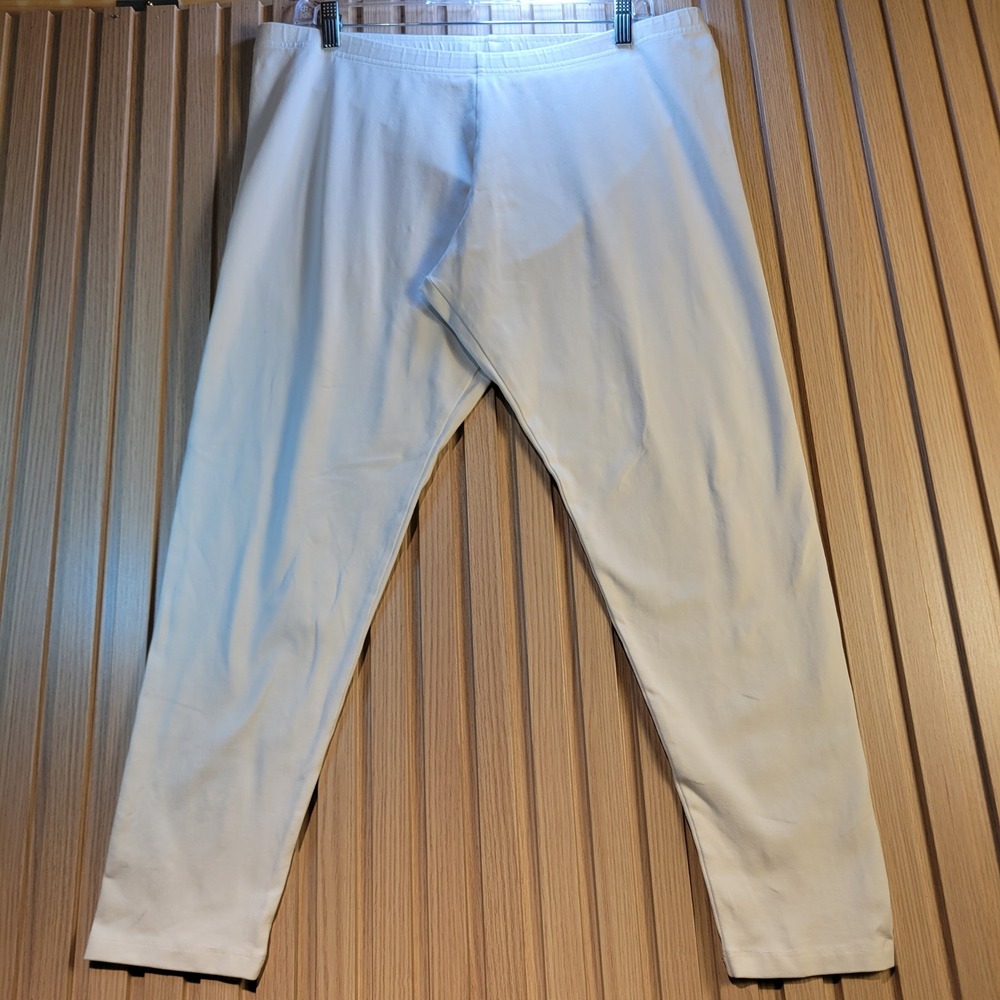 J. Jill Womens XL White Cotton Spandex Stretch Leggings Knit Pants 04-6513